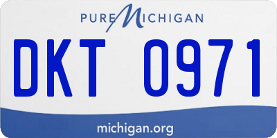 MI license plate DKT0971