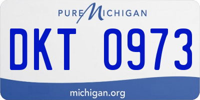 MI license plate DKT0973