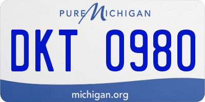 MI license plate DKT0980