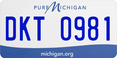 MI license plate DKT0981