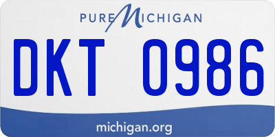 MI license plate DKT0986