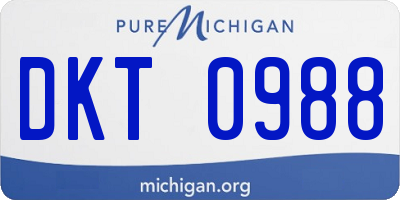 MI license plate DKT0988