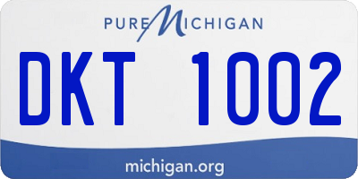 MI license plate DKT1002