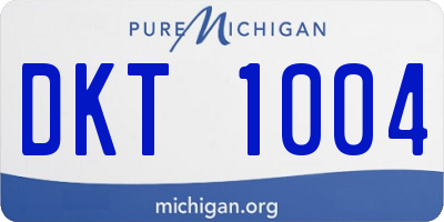 MI license plate DKT1004