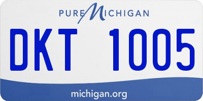 MI license plate DKT1005