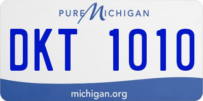 MI license plate DKT1010