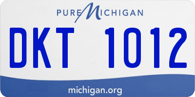 MI license plate DKT1012