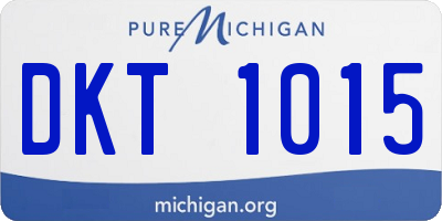 MI license plate DKT1015