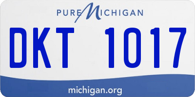 MI license plate DKT1017