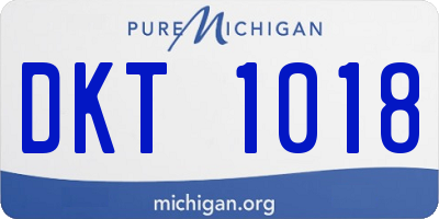 MI license plate DKT1018