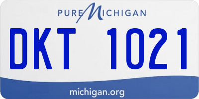 MI license plate DKT1021