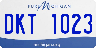 MI license plate DKT1023