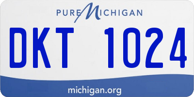 MI license plate DKT1024