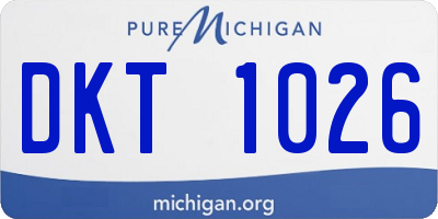 MI license plate DKT1026