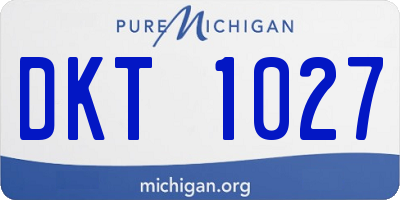 MI license plate DKT1027