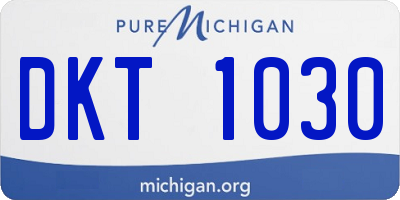 MI license plate DKT1030