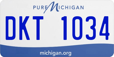 MI license plate DKT1034
