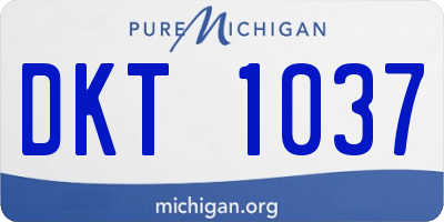 MI license plate DKT1037