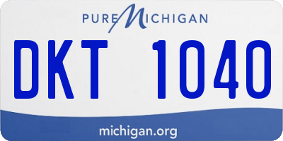 MI license plate DKT1040