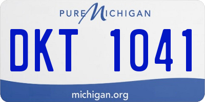 MI license plate DKT1041