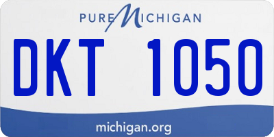 MI license plate DKT1050