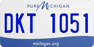 MI license plate DKT1051