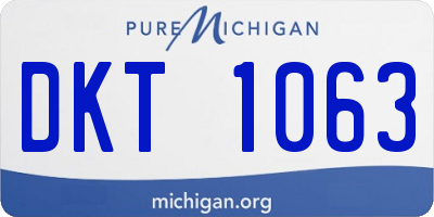 MI license plate DKT1063