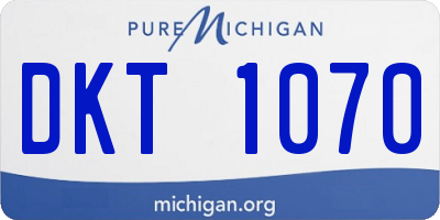 MI license plate DKT1070