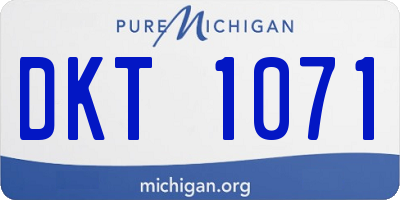 MI license plate DKT1071