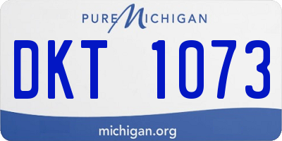 MI license plate DKT1073