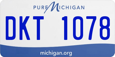 MI license plate DKT1078