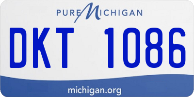 MI license plate DKT1086