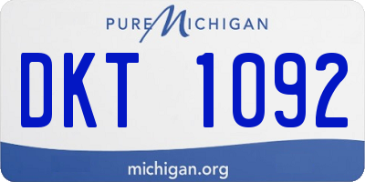 MI license plate DKT1092
