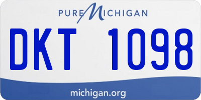 MI license plate DKT1098