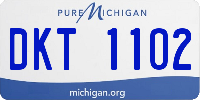 MI license plate DKT1102