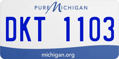 MI license plate DKT1103