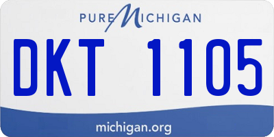 MI license plate DKT1105