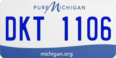 MI license plate DKT1106
