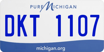MI license plate DKT1107