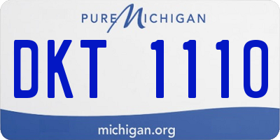 MI license plate DKT1110