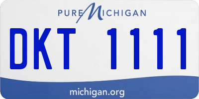 MI license plate DKT1111