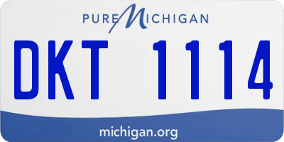 MI license plate DKT1114