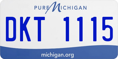 MI license plate DKT1115