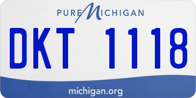 MI license plate DKT1118