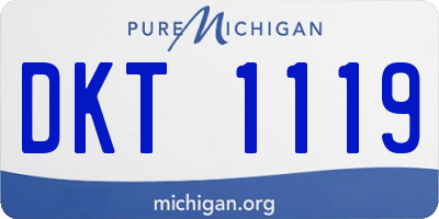 MI license plate DKT1119