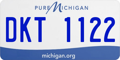 MI license plate DKT1122