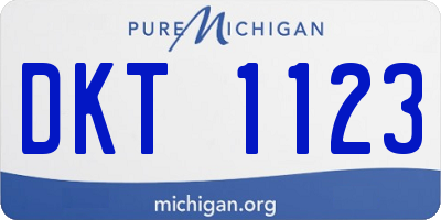 MI license plate DKT1123