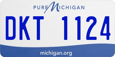 MI license plate DKT1124