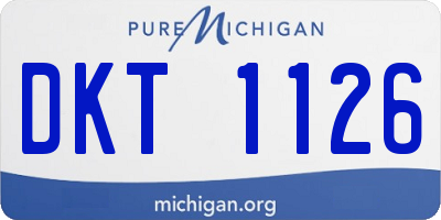 MI license plate DKT1126