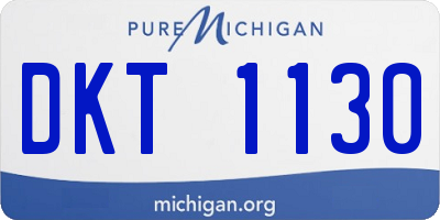 MI license plate DKT1130
